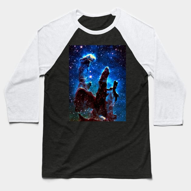 The Pillars of Creation Combining Infrared and Visible Light Baseball T-Shirt by tiokvadrat